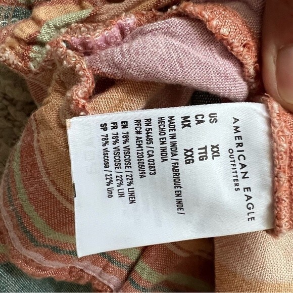 NWT American Eagle Striped Tie Back Tube Linen Jumpsuit - Picture 11 of 16